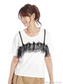 レイヤード風デザインTシャツ/ホワイト