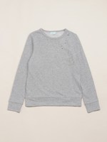 ガーゼ裏毛 リボン 長袖Tシャツ/杢グレー