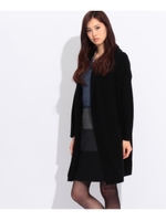 ベルト付き着流しロングカーディガン/ブラック(019)