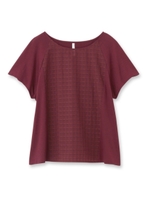 格子フロント切り替えカットソー/ボルドー(264)