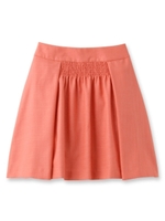 ギャザー使いタックフレアスカート/オレンジ系(067)