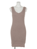 美ラインリブニットタンクOP/グレー