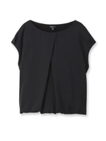 [L]ストライプニットプルオーバー/ブラック(019)