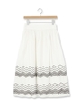 幾何学刺繍ロングスカート/ホワイト(001)