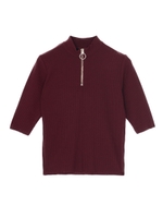 RING ZIP CROPPED TOPS/BLK