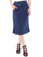 【AZUL ENCANTO】カルゼジャージミディ丈タイトスカート/WHT