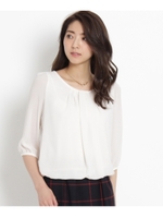 〔洗える〕タックドレーププルオーバー/ブラック(019)