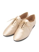フラットレースアップシューズ/ゴールド(007)