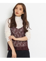 [L]フローラレースキャミソール/ボルドー(064)