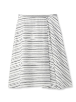 [L]ライトボーダースカート/ホワイト(301)