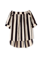 ストライプデシンオフショルブラウス/ホワイト(031)