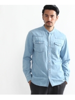 テーラードデニムシャツ/ライトブルー(091)