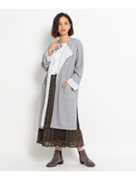 ノーカラーロングカーディガン/アイボリー(004)