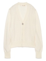 ビジューボタンカーディガン/WHT