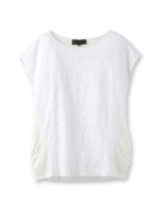 [L]ジャカードフラワーカットソー/ホワイト(002)