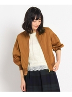 メモリーサテンブルゾン/ダークブラウン(043)