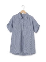 ギンガムスキッパーシャツ/グリーン(222)
