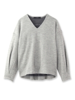 FLORENT ドロップショルダーVネックプルオーバー/ライトグレー(011)