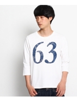 ナンバーロゴプリント七分袖カットソー/ホワイト(002)