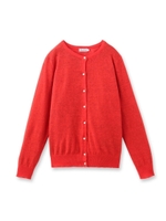 ウォッシャブルリネンカーディガン/レッド(062)