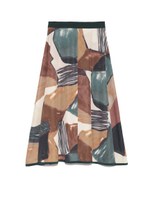 [Balcony and Bed]アートペイントフレアスカート/BLU