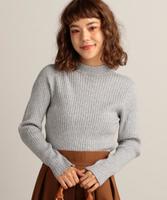 ワイドリブプチハイネックニット