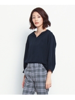 Vネッククレープシャツ/アイボリー(004)