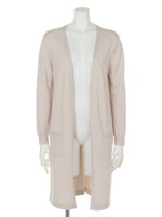 スリットレースロングカーディガン/ライトグレー