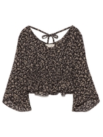 バリエーションフラワーギャザーブラウス/NVY