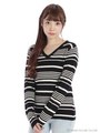 VネックリブニットTOPS/ネービー