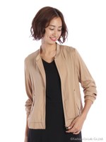 シャンブレーサテンブルゾン/ブラウン