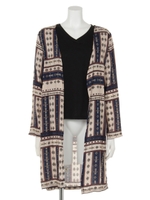 【chille anap】エスニック柄カーディガン×Tシャツ SET/NVY