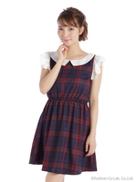 チェックワンピ/グリーン