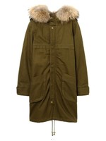 ビッグポケットリアルファーモッズコート/BLACK