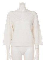 VネックKNIT TOP/WHT