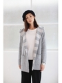 【AZUL by moussy】Wフェイスフーディガウン/T.GRY