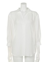 シャツ衿ブラウス/ホワイト