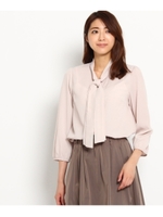 パールボタンボウタイブラウス/オフホワイト(003)