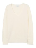 マシュマロタッチＶネックニットトップ/GRAY