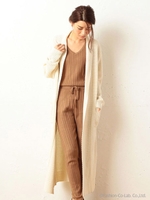 ワッフルロングカーディガン/オフホワイト