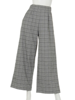 【LATINA】グレンチェックワイドパンツ/L.GRY
