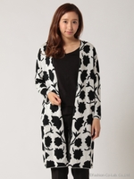 ジャガードロングカーデ/ホワイト