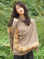 12GG 3WAYファーストール付き タートルネックプルオーバー/モカ