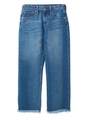 DENIM WIDE LEG CROPPED PANTS/インディゴ