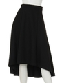 ウールイレギュラーヘムフレアースカート/ブラック