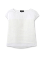 ジオメトリックレースシャツ/ネイビー(093)