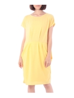 ジョーゼット切り替えコクーンワンピース/イエロー(032)