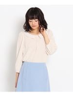 ピンタック入りフラットカラーブラウス/ベビーピンク(071)