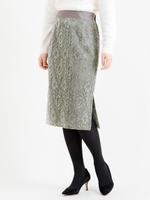 レースタイトスカート/カーキグリーン