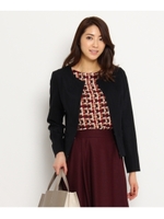 [L]ウールノーカラージャケット/チャコールグレー(014)